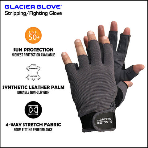 Glacier Glove Abaco Bay Sun Gloves Grey - Royal Gorge Anglers